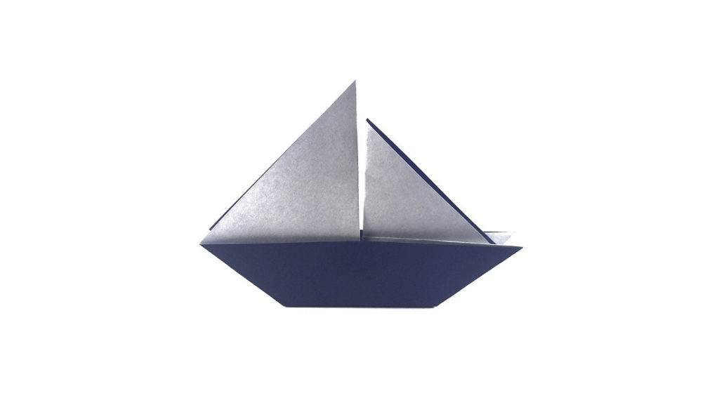 traditional origami sailboat