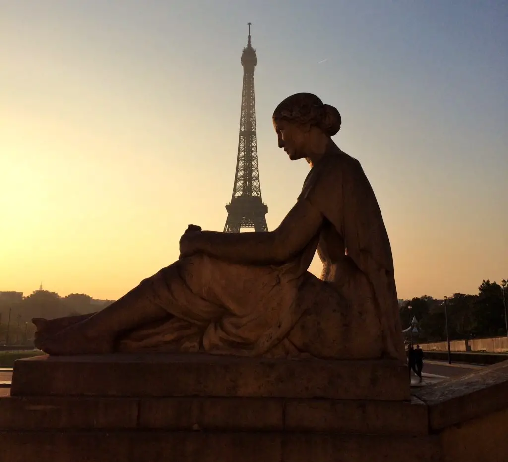 The Eiffel Tower at sunrise