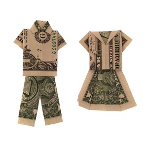 His and Hers Money Origami Clothes "Money Origami Clothes" origamiexpressions.com