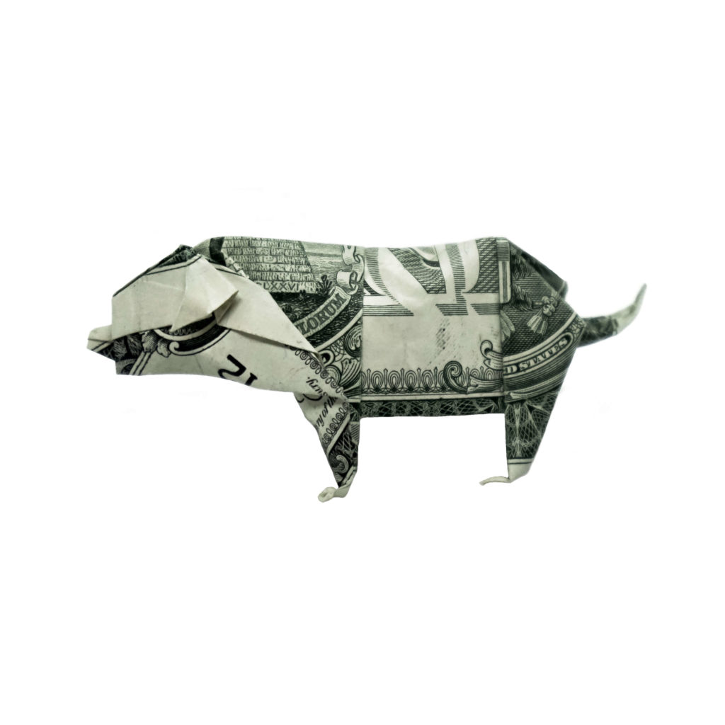 Money Origami Pig