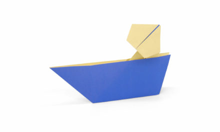 An Origami Man in A Boat