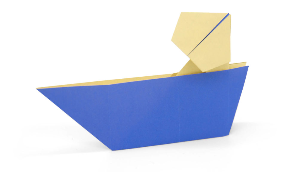 man in a boat origami model