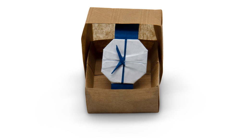 origami watch in a box