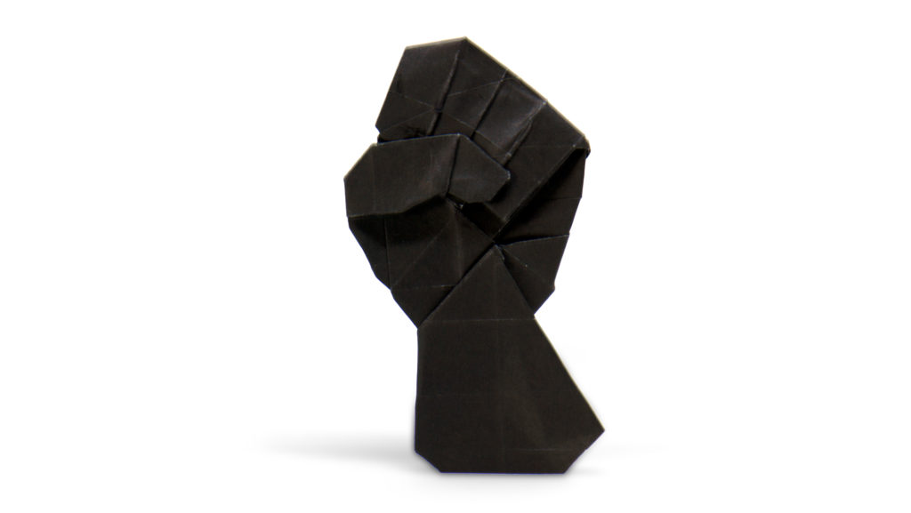 black lives matter logo in origami