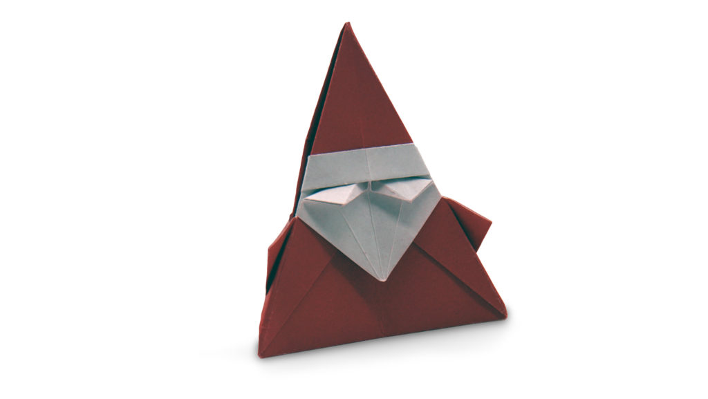 origami pyramid santa