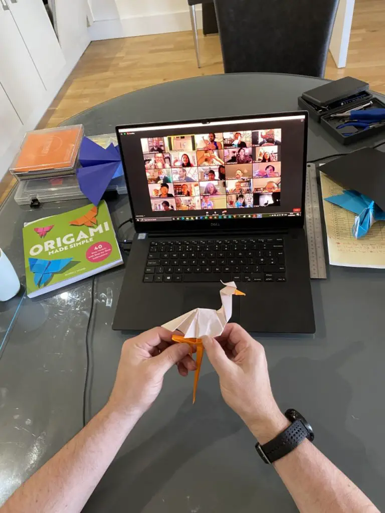 origami world marathon session screen shot of attendees models