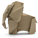 origami african elephant designed by red paper from the Pure Origami Book