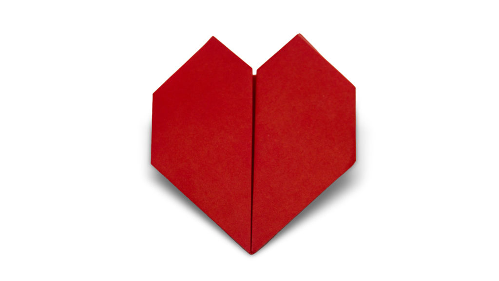 pureland origami heart designed by Marc Kirschenbaum from the book Pure and Simple Origami