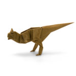 origami carnotaurus designed by Satoshi Kamiya - origami dinosaur