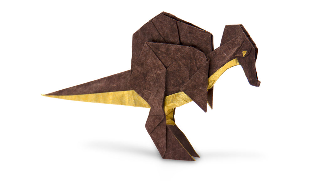origami spinosaurus by Chen Xiao - origami dinosaur