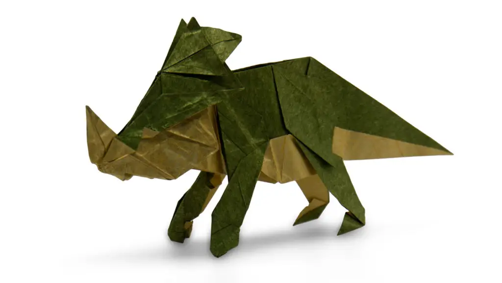 origami Styracosaurus designed by Chen Xiao