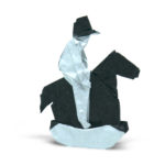 origami boy on a rocking horse by neal elias