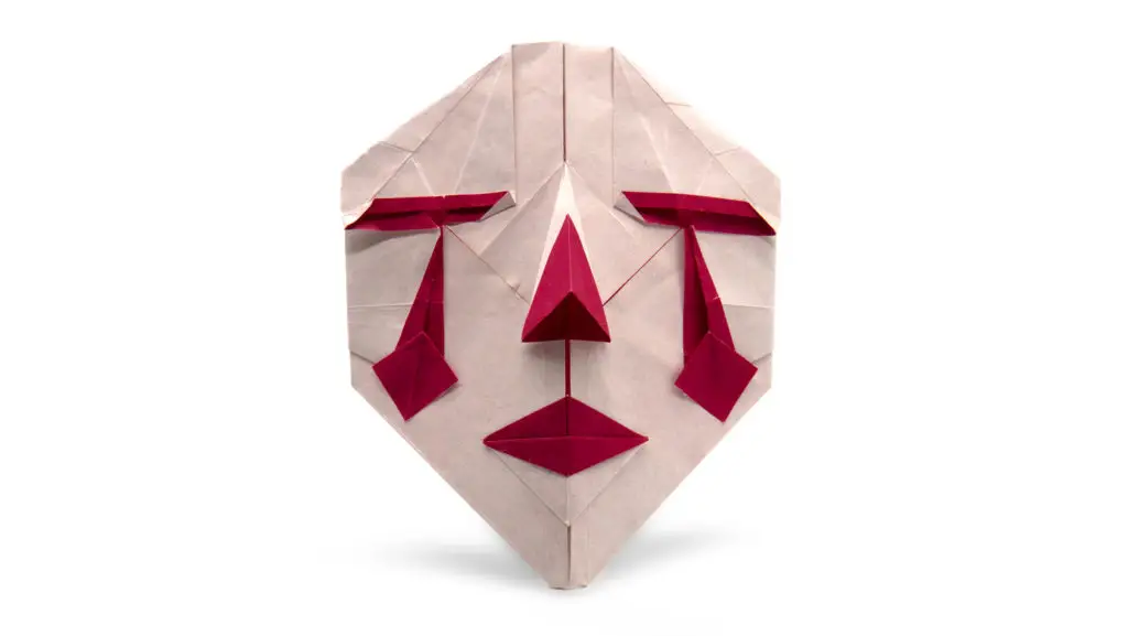 origami clown mask designed by Hideo Komatsu