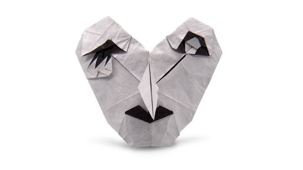 origami witch mask designed by Hideo Komatsu