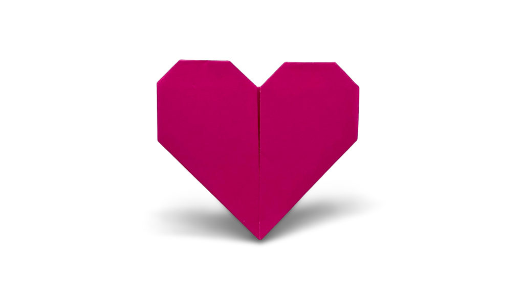 red traditional origami heart
