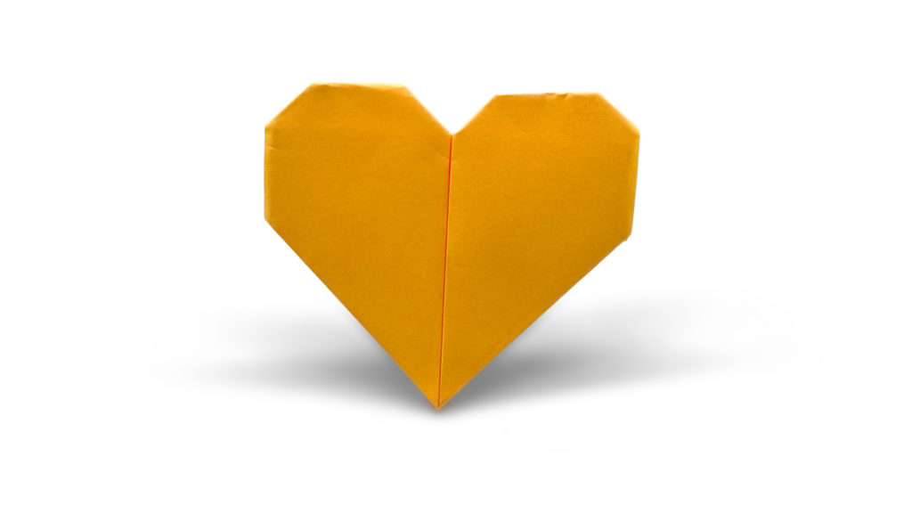 yellow easy origami heart