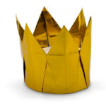 gold six pointed origami crown