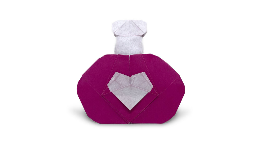 love potion model by Peter Buchan-Symons (origami bottle with heart shape in the middle)