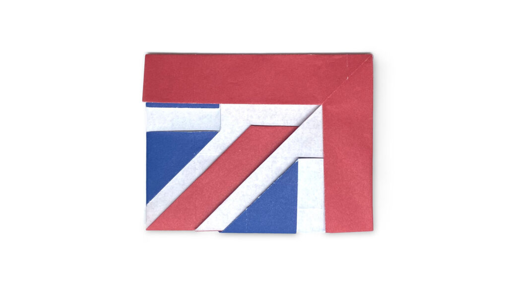 one unit that makes up a quarter of the origami union jack