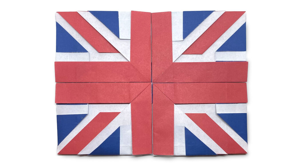 an origami union jack designed by Mick Guy