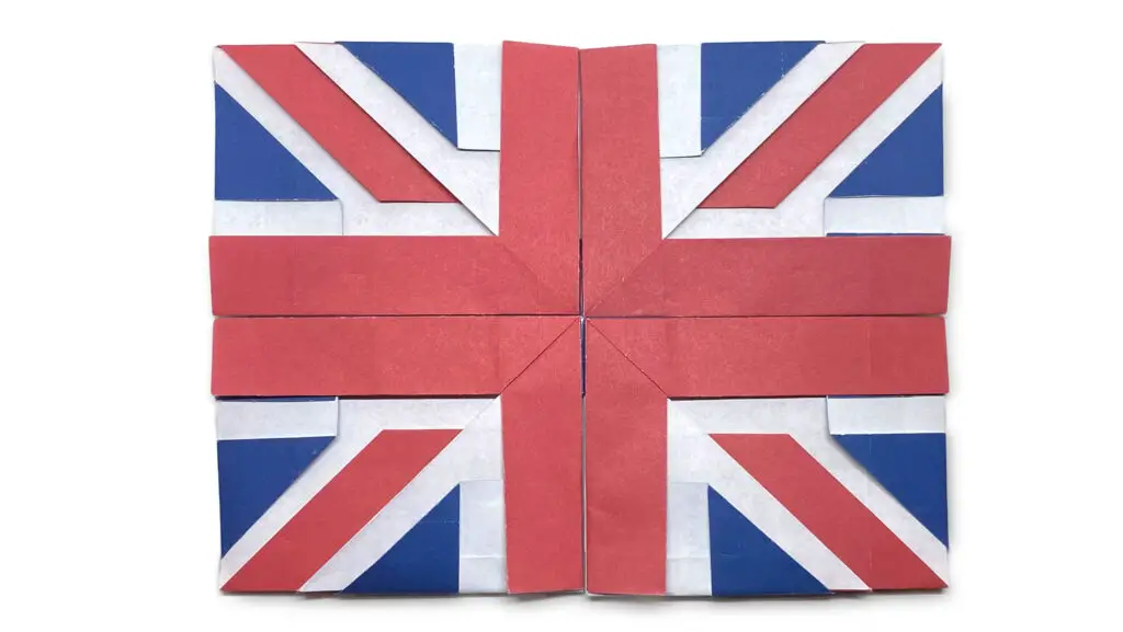 an origami union jack designed by Mick Guy